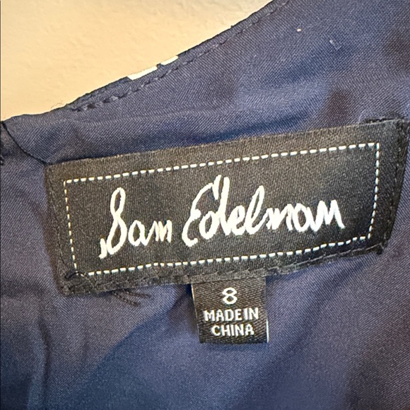 Sam Edelman Blue Midi Dress with White & Yellow Floral Print - Picture 2 of 3